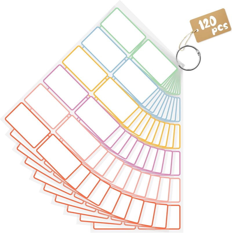 PPB Dry Erase Labels Sticky Notes for Containers, Reusable Waterproof Removable Stickers for Storage Bins, Freezer, Kitchen, Classroom, Whiteboard, All Purpose Use (1.2”x 2”, Multicolor, 120 Dots) - Image 1